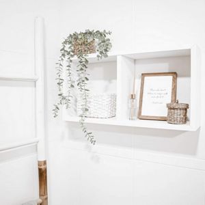 Wall-mounted Cube Shelf, First, Ashwood White