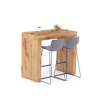 Evolution High Table with Wireless Charger 120x60, Rustic Oak