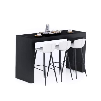 Table Haute Evolution 180x60, Frêne Noir avec 2 pieds et Chargeur Sans Fil