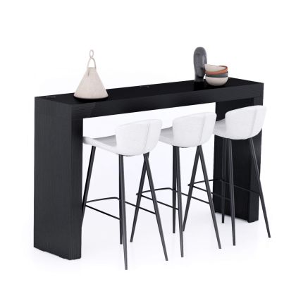 Table Haute Evolution 180x40, Frêne Noir avec 2 pieds et Chargeur Sans Fil image principale