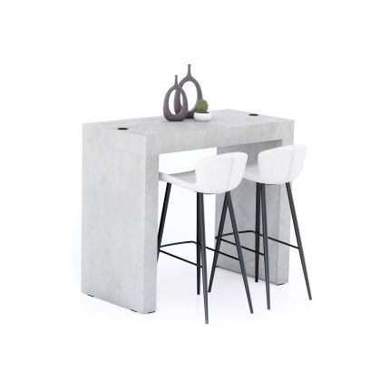 Table Haute Evolution 120x60, Gris Béton avec 2 pieds et Chargeur Sans Fil image principale