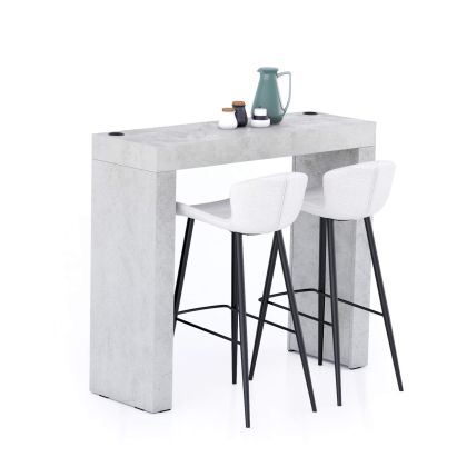Evolution High Table with Wireless Charger 120x40, Concrete Grey