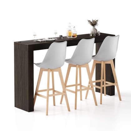 Evolution High Table with Two Legs and Wireless Charger 180x40, Dark Walnut main image