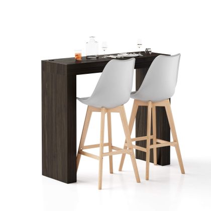 Evolution High Table with Two Legs and Wireless Charger 120x40, Dark Walnut main image