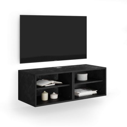 Mueble TV suspendido X, color cemento negro imagen principal