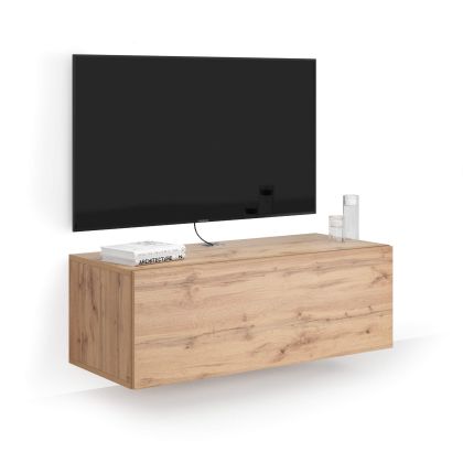 Wandmontiertes TV-Möbel Easy mit Schublade, Rustikale Eiche