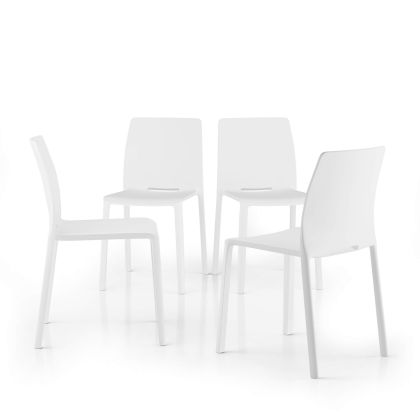 Emma Chairs, Set of 4, White
