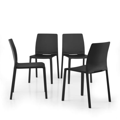 Emma stoelen, set van 4, zwart