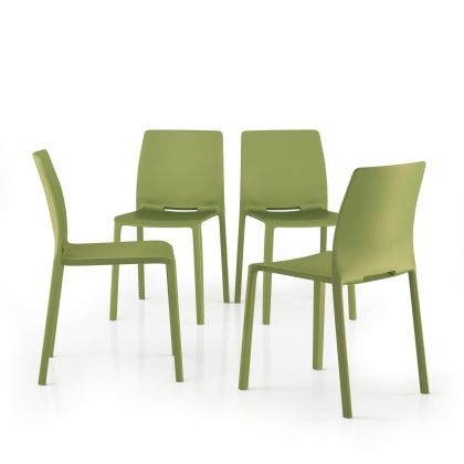 Pack de 4 sillas Emma color verde oliva imagen principal