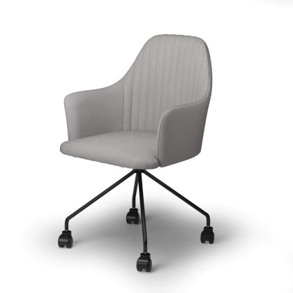 Cadeira de escritório com rodas, Romina com braços em cinza claro imagem principal