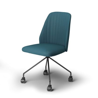 Office chair with casters, Romina - petrol blue main image