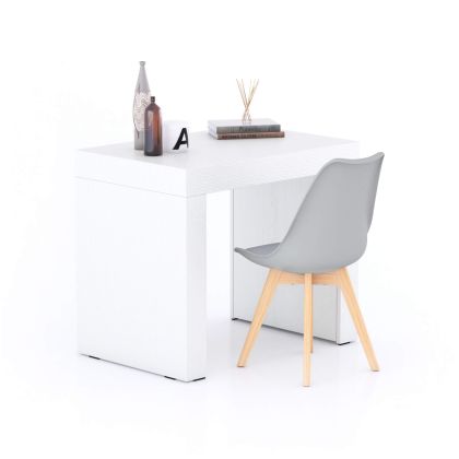 Table de bureau Evolution 90x60, Frêne Blanc avec 2 pieds