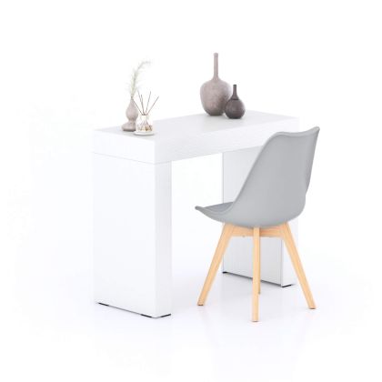 Table de bureau Evolution 90x40, Frêne Blanc avec 2 pieds image principale