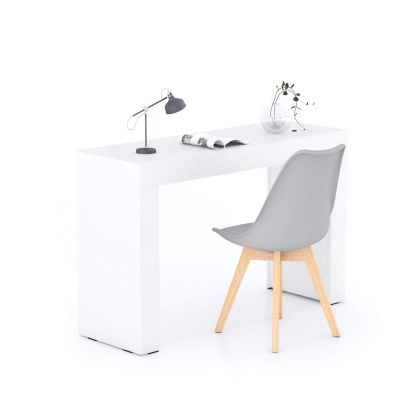 Table de bureau Evolution 120x40, Frêne Blanc avec 2 pieds