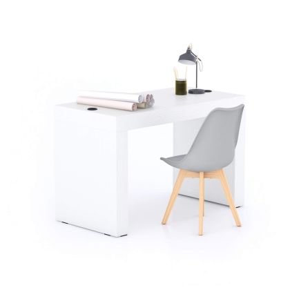 Evolution Desk 120x60 with Wireless Charger, Ashwood White with Two Legs