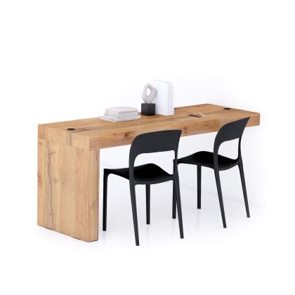 Table de bureau Evolution 180x60, Bois Rustique avec 1 pied et Chargeur Sans Fil image principale