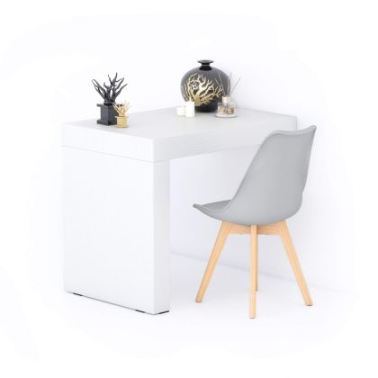 Table Fixe Evolution 90x60, Frêne Blanc avec 1 pied