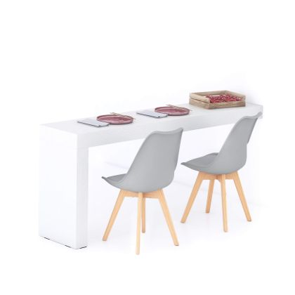 Table Fixe Evolution 180x40, Frêne Blanc avec 1 pied
