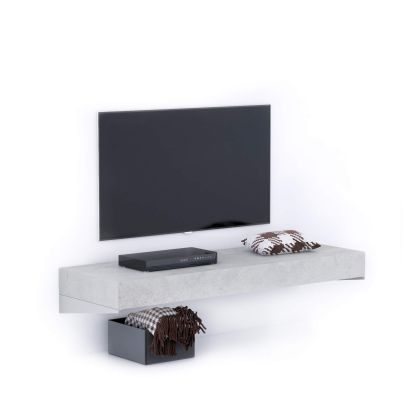 Floating tv stand Evolution 120x40, Concrete Effect, Grey main image