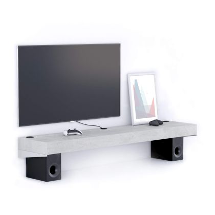 Floating tv stand Evolution 180x40 with Wireless Charger, Concrete Grey