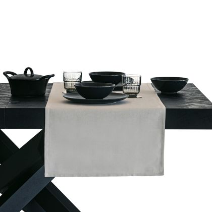 Gioele Cotton table runner 45x150, Light Grey main image