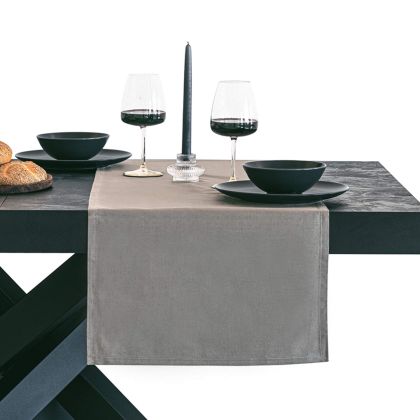 Gioele Cotton table runner 45x150, Dark grey main image