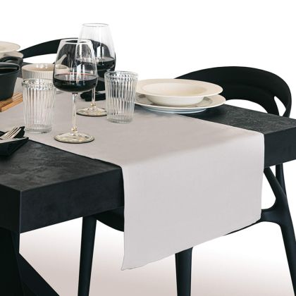 Baumwoll-Tischläufer Gioele 45x220, Hellgrau Hauptbild