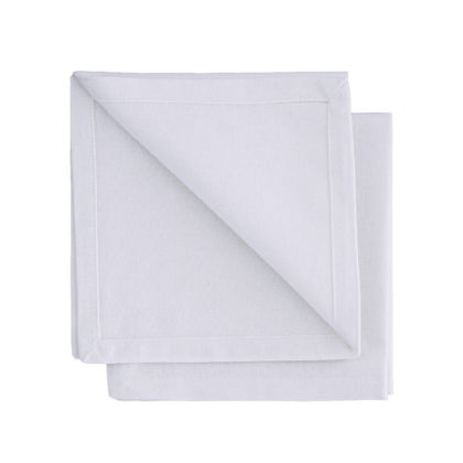 Serviettes de table Gioele en coton 35x35, Lot de 2, Blanc