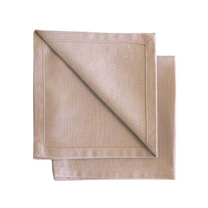 Gioele Cotton napkins 35x35, Pack of 2, Beige