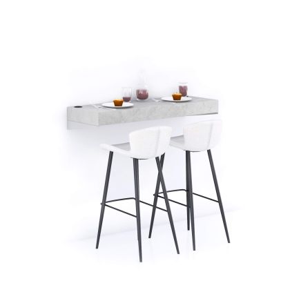 Evolution Extra Large Bar Shelf 120x40 with Wireless Charger, Concrete Effect, Grey main image