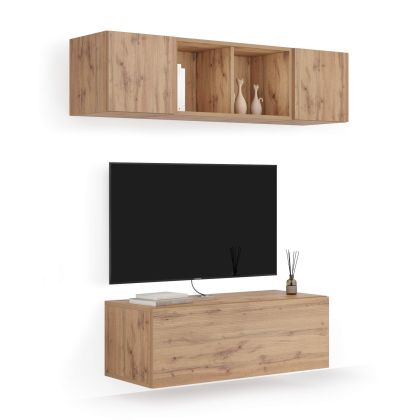 Combination 2 Easy Living Room Wall Unit, Rustic Oak main image