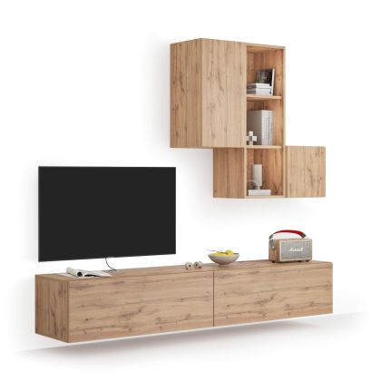 Easy Living Room Wall Unit 5, Rustic Oak, 208x44x185 cm main image