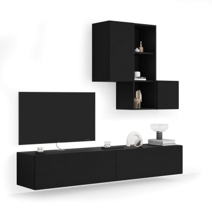Combination 5 Easy Living Room Wall Unit, Ashwood Black main image