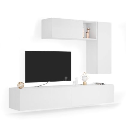 Combination 6 Easy Living Room Wall Unit, Ashwood White main image