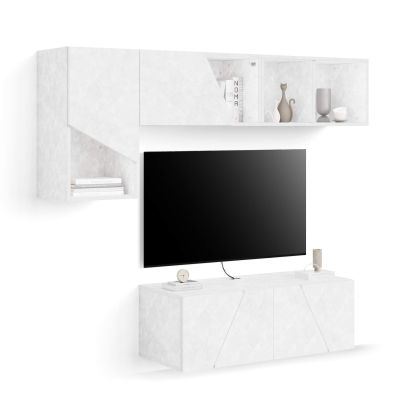 Combination 3 Emma Living Room Wall Unit, Concrete White main image