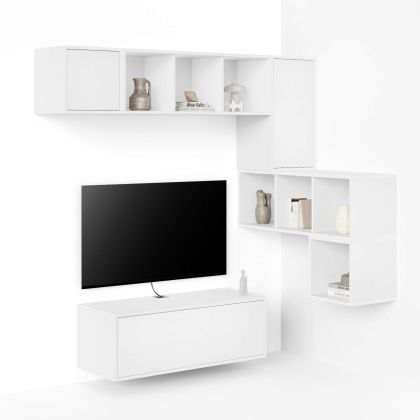 Combination 8 Iacopo Living Room Wall Unit, Ashwood White main image
