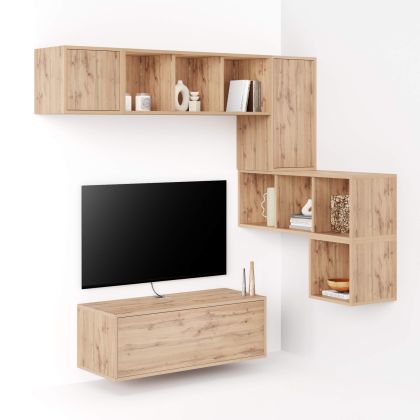 Combination 8 Iacopo Living Room Wall Unit, Rustic Oak main image