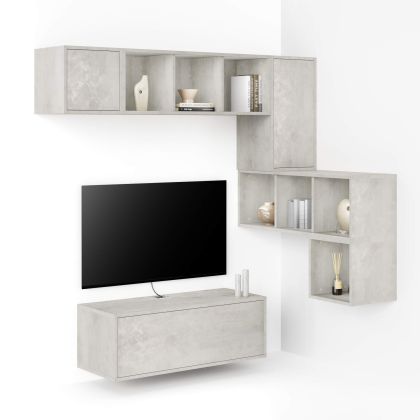 Combination 8 Iacopo Living Room Wall Unit, Concrete Grey main image