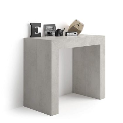 Angelica Extendable Console Table, Concrete Grey