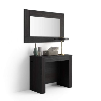 Mesa consola extensible Easy, con porta extensiones, 45(305)x 90 cm, color Madera negra imagen principal