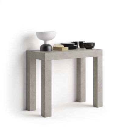 First, Extendable Console Table, 45(305)x90 cm, Concrete Effect, Grey main image