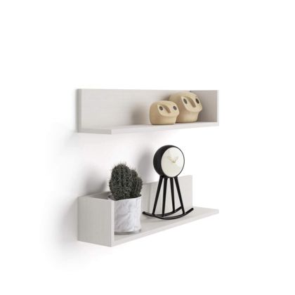 Paire d'étagères Luxury, en Mélaminé, Frêne Blanc image principale