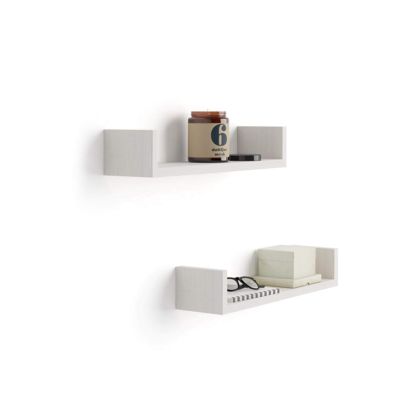 Set of 2 "U"-shaped Shelves, Iacopo, Ashwood White