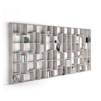 Iacopo XXL Bookcase (482.4 x 236.4 cm), Concrete Grey