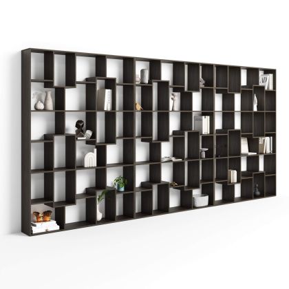 Iacopo XXL Bookcase with panel doors (236.4 x 482.4 cm), Dark Walnut main image