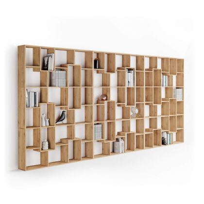 Iacopo XXL Bookcase (236.4 x 482.4 cm), Rustic Oak