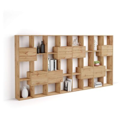 Iacopo L Bookcase with panel doors (160.8 x 314.6 cm), Rustic Oak