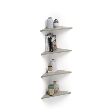 Set of 4 Corner Shelves, Easy, Concrete Grey