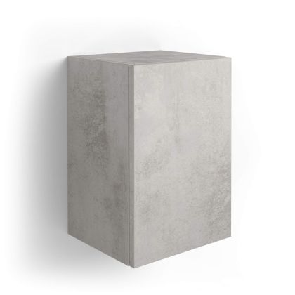 Estante de pared en forma de cubo con puerta Iacopo, color Cemento gris