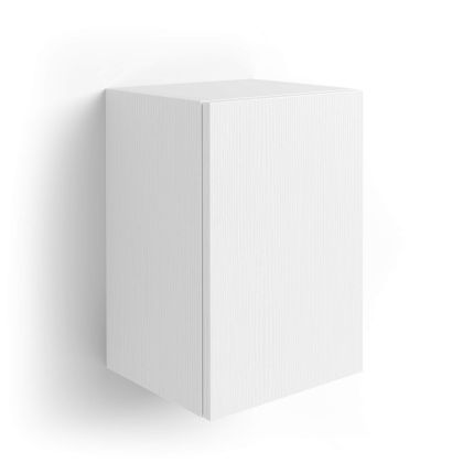 Estante de pared en forma de cubo con puerta Iacopo, color Fresno blanco imagen principal